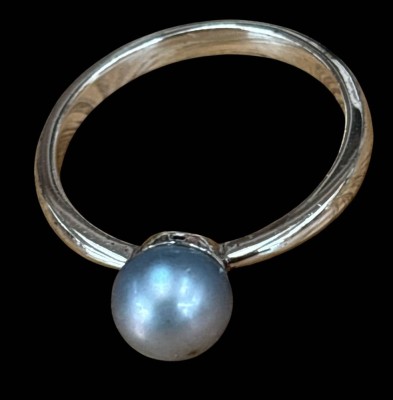 Auktion 362<br>Silberring-925- mit grauer  Perle, RG 57, 2,4 gr [1]