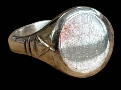 Auktion 362<br>Silber-925- Siegelring, Gravurplatte unbeschriftet, RG 64, 7,8 gr [1]
