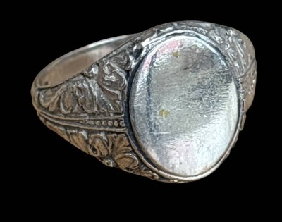Auktion 362<br>Silber-925- Siegelring, Gravurplatte unbeschriftet, RG 66, 5,2 gr. [1]