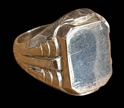 Auktion 362<br>Silber-925- Siegelring, Gravurplatte unbeschriftet, RG 53, 6,6 gr [1]