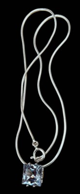 Auktion 362<br>feine Schlangenhalskette S-925- mit Flyer, klarer Stein, L-42 cm, 7,3 gr. [1]