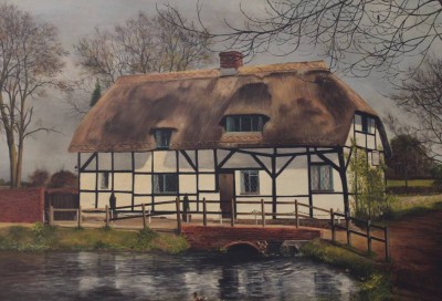 Auktion 362<br>H.Basowitz '85, The Old Mill Alresford near Winchester, Öl/Hartfaser, gerahmt, RG 49 x 66cm [1]