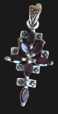 Auktion 362<br>Silber-925- Anhänger, Kreuz mit Granate, Markasiten, H-3,5 cm, 5,8 gr [1]