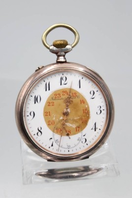 Auktion 363<br>Herrentaschenuhr, IWC-International Watch & Co, Silbergehäuse, Kronenaufzug, Werk steht, D-5,1cm [1]