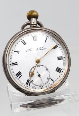 Auktion 363<br>Herrentaschenuhr, Acme Lever H. Samuel Manchester, 925er Silbergehäuse, Kronenaufzug, Werk läuft an, D-5cm [1]