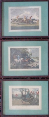 Auktion 363<br>3 engl. Jagdstiche, ger/Glas, RG 22x29 cm, aus wohl 1.Hälfte 19.Jhd, Neuauflagen? [1]