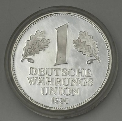 Auktion 363<br>Währungsunionsmark 1990 - Silber -999-PP in Kapsel, D-4 cm, 20 gr [1]