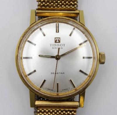 Auktion 363<br>Vintage Herrenarmbanduhr, Tissot Seastar, Handaufzug, Werk läuft, guter Zustand, D-3,4cm [1]