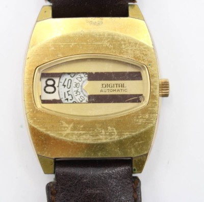 Auktion 363<br>Vintage-Armbanduhr, Digital Automatic, Werk läuft, Tragespuren, ca. 3,6cm [1]