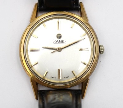 Auktion 363<br>Vintage-Herrenarmbanduhr, Roamer, Handaufzug, Werk läuft, D-3,5cm [1]