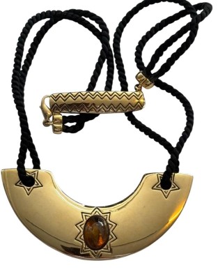 Auktion 363<br>Double Collier Pierre Lang, brauner Cabouchon, doppelte Stoffschnur, L-ca. 46cm, 68,2 gr. [1]