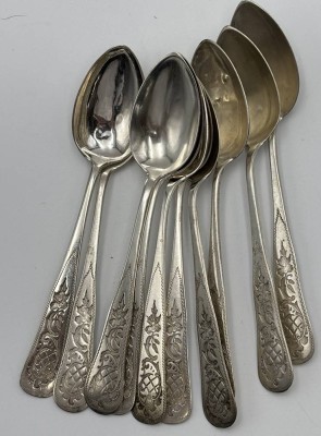 Auktion 363<br>10x Silber-Kaffeelöffel, Gruvur 