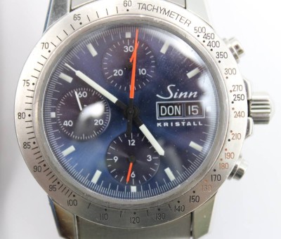 Auktion 363<br>Herrenarmbanduhr, Sinn Kristall, Automatikwerk läuft, ca. D-4cm [1]