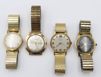 Auktion 363<br>4x div. Vintage Armbanduhren, Roxy Automatik, Poljot, Roamer und Ruhla, alle Werk laufen, cas. D-3,5cm [1]