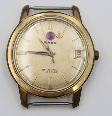 Auktion 363<br>Vintage-RADO-Armbanduhr, Handaufzug, Werk läuft, ohne Armband, cas. D-3,5cm [1]