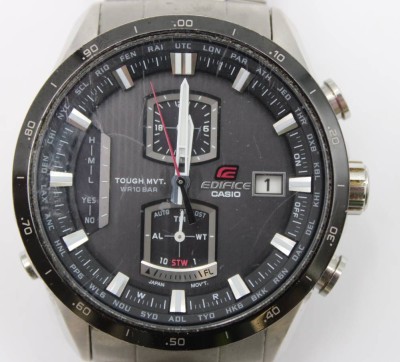 Auktion 363<br>Herrenarmbanduhr, Casia Edifice, Quarz, Werk nicht geprüft, Zeiger lassen sich nicht stellen, D-4,2cm [1]