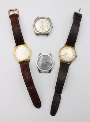 Auktion 363<br>4x div. Tissot-Armbanduhren, älter, Tissot Quarz, Tissot Stylist (Handaufzug läuft), Tissot Seastar Automatik (läuft) und Tissot Automatik ( läuft), Tragespuren, ca. D-3,7cm [1]
