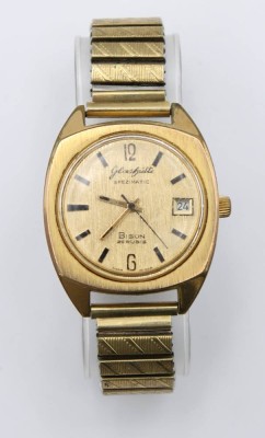 Auktion 363<br>Vintage-Armbanduhr, Glashütte, Spezimatic Bison, Werk läuft, Alters-u. Tragespuren, ca. D-3,5cm [1]