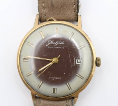 Auktion 363<br>Vintage-Armbanduhr, Glashütte, Spezimatic, Werk steht, Alters-u. Tragespuren, ca. D-3,6cm [1]