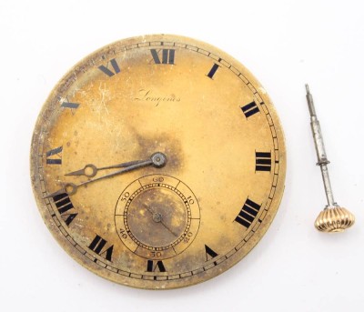 Auktion 363<br>Taschenuhrwerk, Longines, Altersspuren, Kronenaufzug,  Werk steht, D-4,3cm [1]