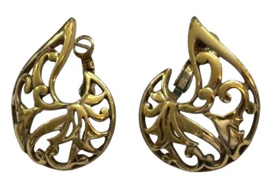 Auktion 363<br>Paar goldfarbene grosse Ohrstecker 