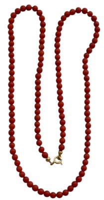 Auktion 363<br>Korallen-Halskette, kleine Perlen(4,3 mm), L-46 cm, 10,3 gr [1]