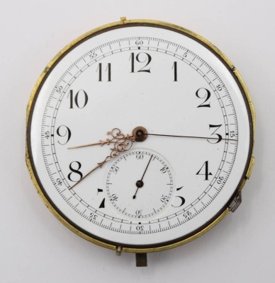 Auktion 363<br>Taschenuhrwerk, ungemarkt, 19. Jhd., Kronenaufzug, Krone fehlt, Werk ungeprüft, ca. D-5,2cm [1]