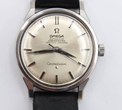 Auktion 363<br>Vintage-Armbanduhr, OMEGA Constellation, Automatik, Werk steht, D-3,4cm, Alters-u. Tragespuren [1]