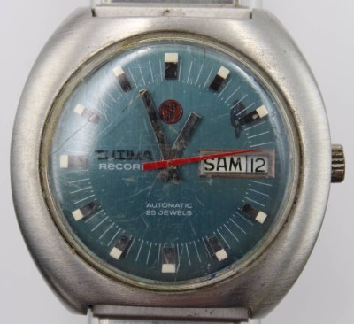 Auktion 363<br>Vintage-Armbanduhr, Tutima Record, Automatik, Werk läuft, D-4cm, Alters-u. Tragespuren [1]