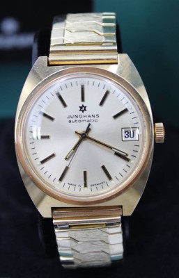 Auktion 363<br>Vintage-Armbanduhr, Junghans automatic, Werk läuft, ca. D-3,5cm, gute Erhaltung, anbei Kasten [1]