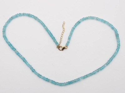 Auktion 363<br>Halskette, Paraiba Topas, 585er GG-Schließe, ca. L-45cm [1]