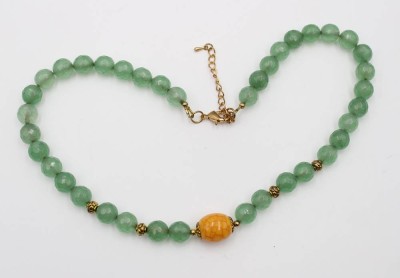 Auktion 363<br>Collier, Prasolith, Metallschließe, ca. L-45cm [1]