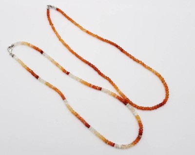 Auktion 363<br>2x  Halsketten, Karneol, Harry Ivens,  je 925er Schließe, ca. L-45cm [1]