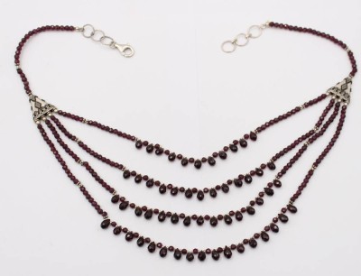 Auktion 363<br>schönes Granat-Collier, Silbermonturen, ca. L-50cm [1]