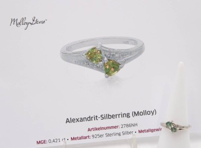 Auktion 363<br>925er Silber-Ring, Alexandrit, 1,9gr., RG 54/55, Zertifikat anbei [1]