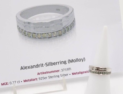Auktion 363<br>925er Silber-Ring, Alexandrit, 3,5gr., RG 54, Zertifikat anbei [1]