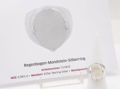 Auktion 363<br>925er Silber-Ring, Regenbogen-Mondstein, 7,6gr., RG 54, Zertifikat anbei [1]