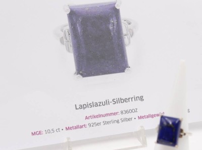 Auktion 363<br>925er Silber-Ring, Lapislazuli, 5,7gr., RG 54/55, Zertifikat anbei [1]