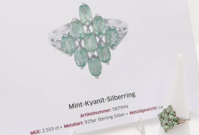 Auktion 363<br>925er Silber-Ring, Mint Kyanit, 2,4gr., RG 54 , Zertifikat anbei [1]