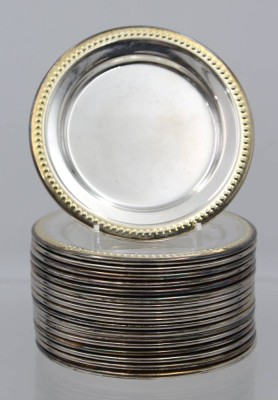 Auktion 363<br>18x Untersetzer, versilbert, D-10,5cm [1]