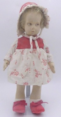 Auktion 363<br>vintage Kathe Kruse Puppe, Filz mit leichten Mottenschäden,  40/50-er Jahre, H-44 cm [1]