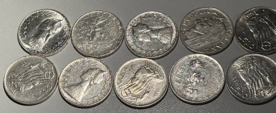 Auktion 363<br>10x 500 Lire Sondermünzen, Italien, um 1960, ca. 110 gr [1]