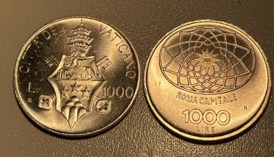 Auktion 363<br>2x 1000 Lire Sondermünzen, Silber, Italien, 1970 und  1978, zus. 29,3 gr [1]