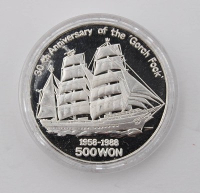 Auktion 363<br>Münze, 500 Won, Korea 1988, Gorch Fock, gekapselt [1]