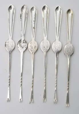 Auktion 363<br>6x Hummergabeln, F.I.B. & CO, versilbert, ca. L-19,5cm [1]