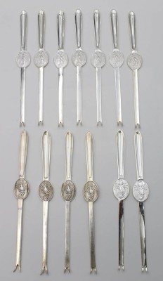 Auktion 363<br>12x Hummergabeln, 2 div. Hersteller, versilbert, ca. L-19cm [1]