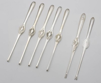 Auktion 363<br>7x Hummergabeln, 5x BSF 90er, 2x diverse Hersteller, ca. L-19cm [1]