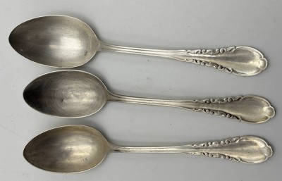 Auktion 363<br>3 Kaffeelöffel, Silber-800-, Wilkens Bremen, L-14,5 cm, zus. 58 gr [1]