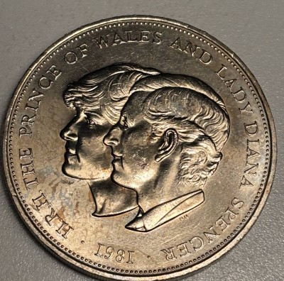 Auktion 363<br>Elizabeth II Royal Wedding Princess Diana Coin, 1981, Nickel/Kupfer, 28,5 gr [1]