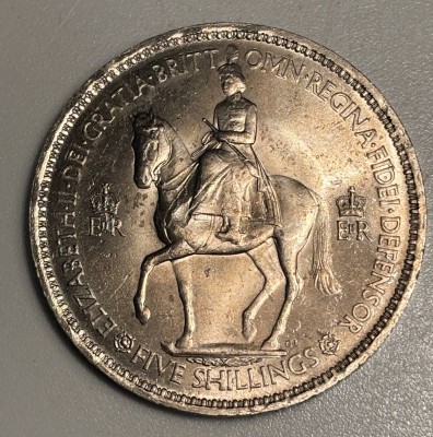 Auktion 363<br>Five Shilling 1953, Krönung Elisabeth II, Cu/Ni, England [1]